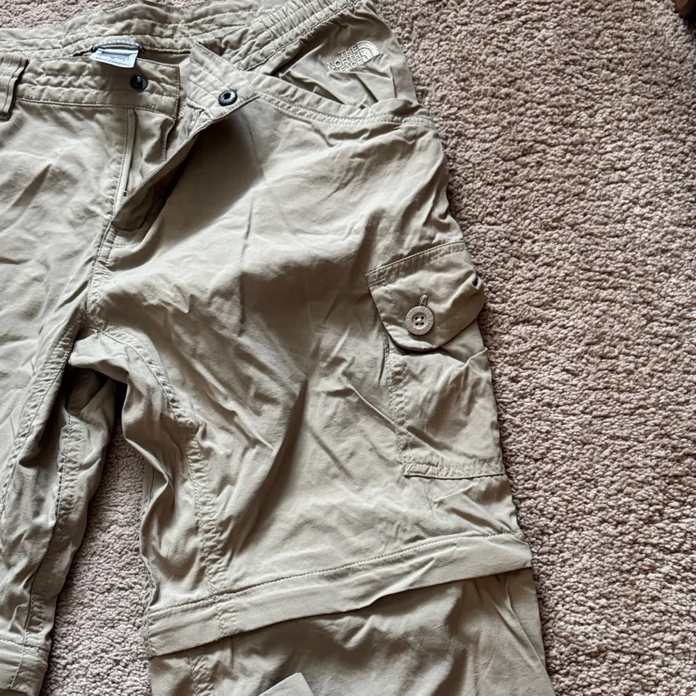 Convertible Zip-off Tan Cargo Pants by North Face. Women Size 10